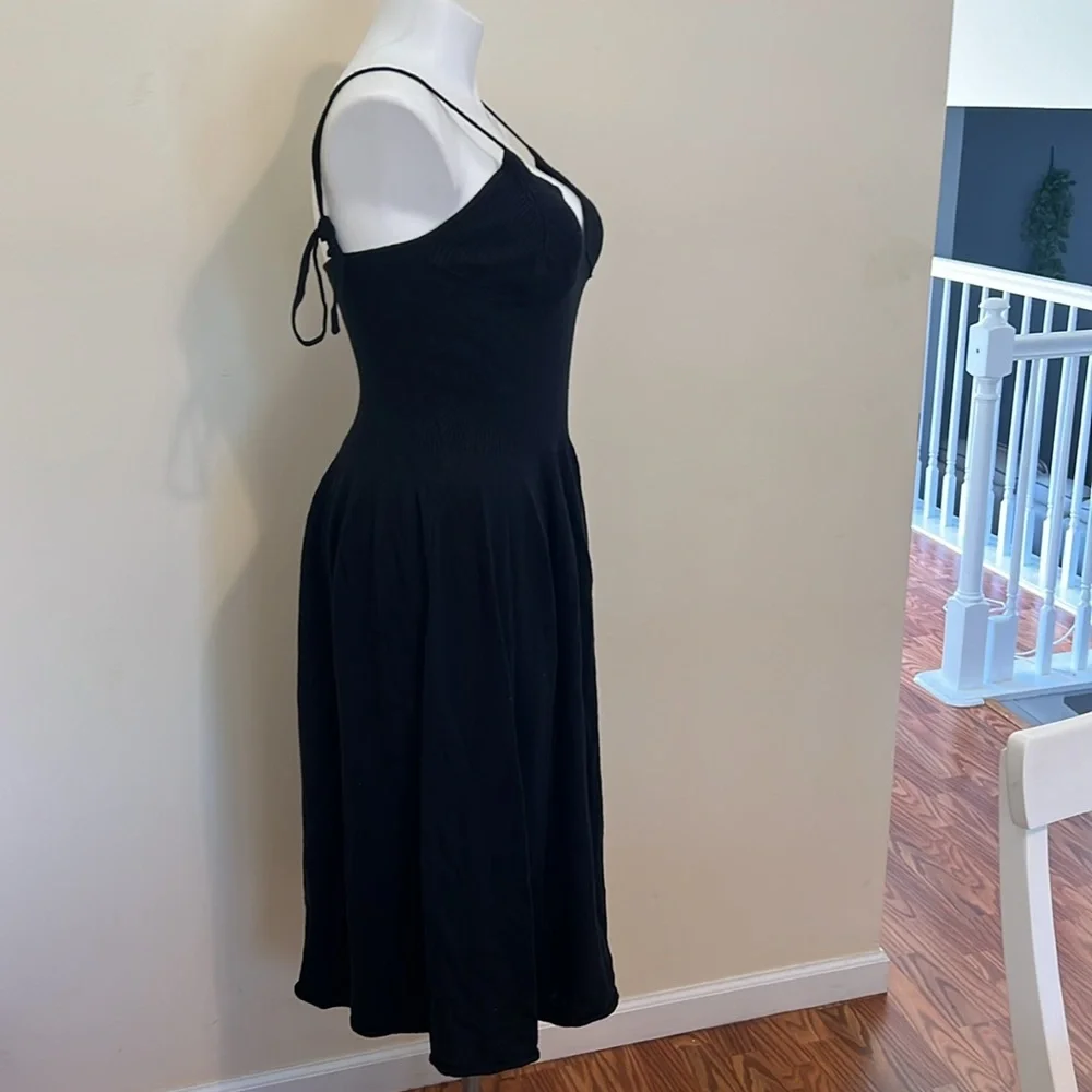Free people Black sweater Spaghetti Strap Midi Dress size XL NWOT